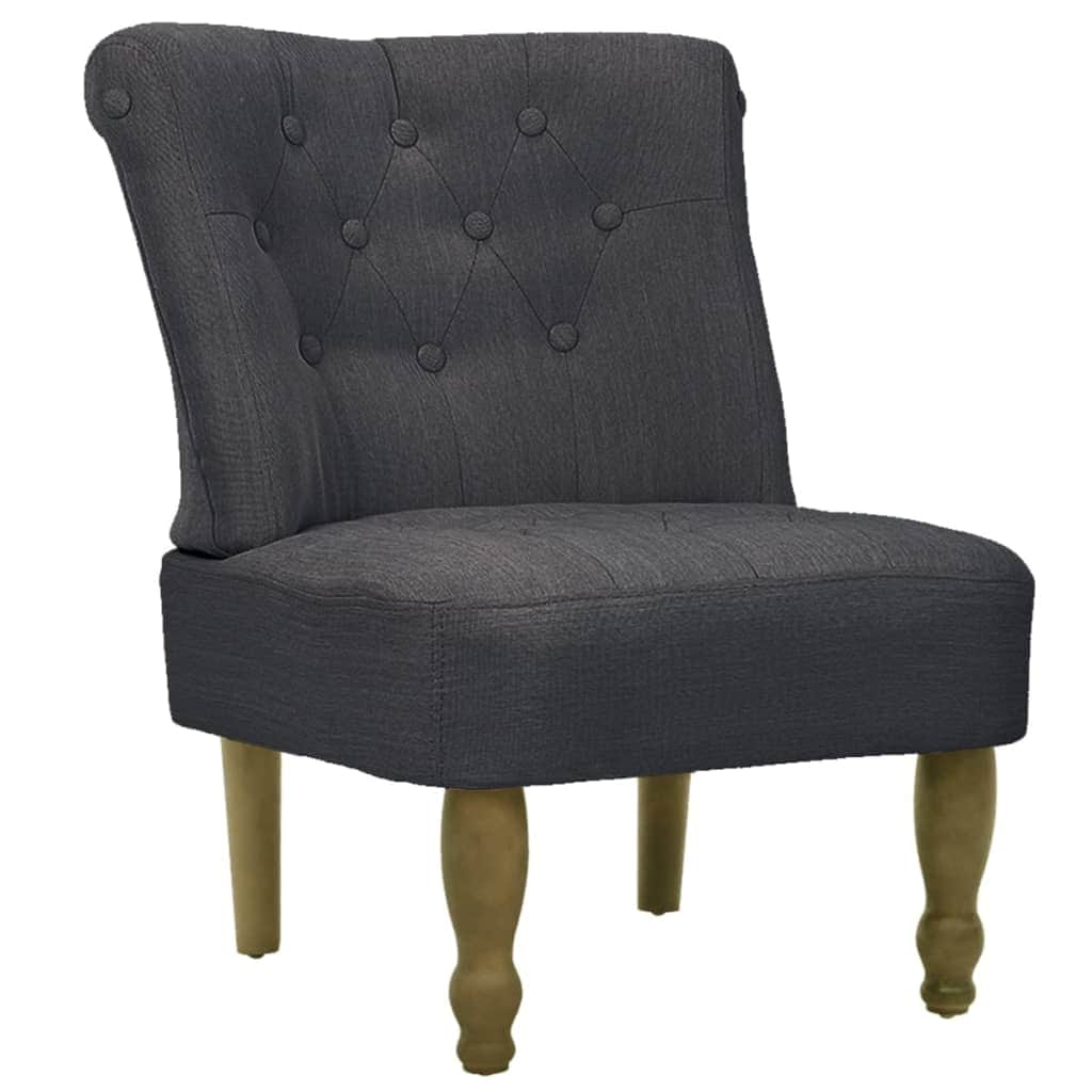 French Chairs 2 pcs Grey Fabric
