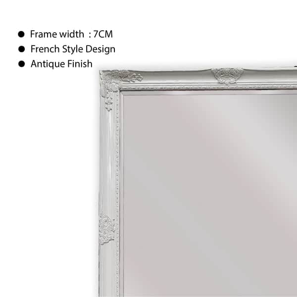 French Provincial Ornate Mirror - White - Small 80cm x 110cm