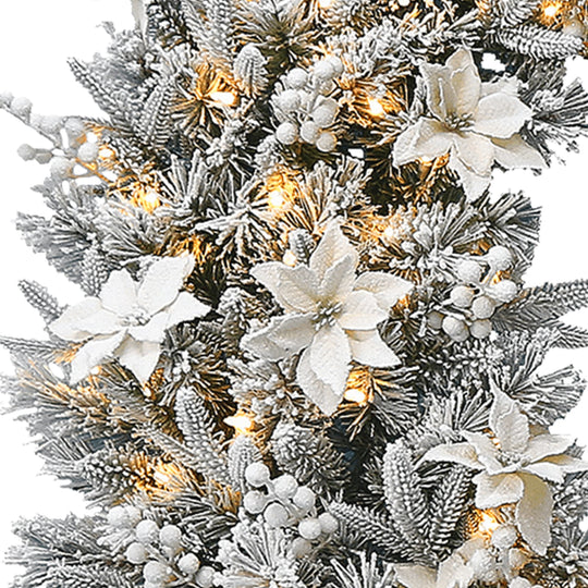 Frosted Colonial Pre-Lit Christmas Wreath - 122cm - 122Cm