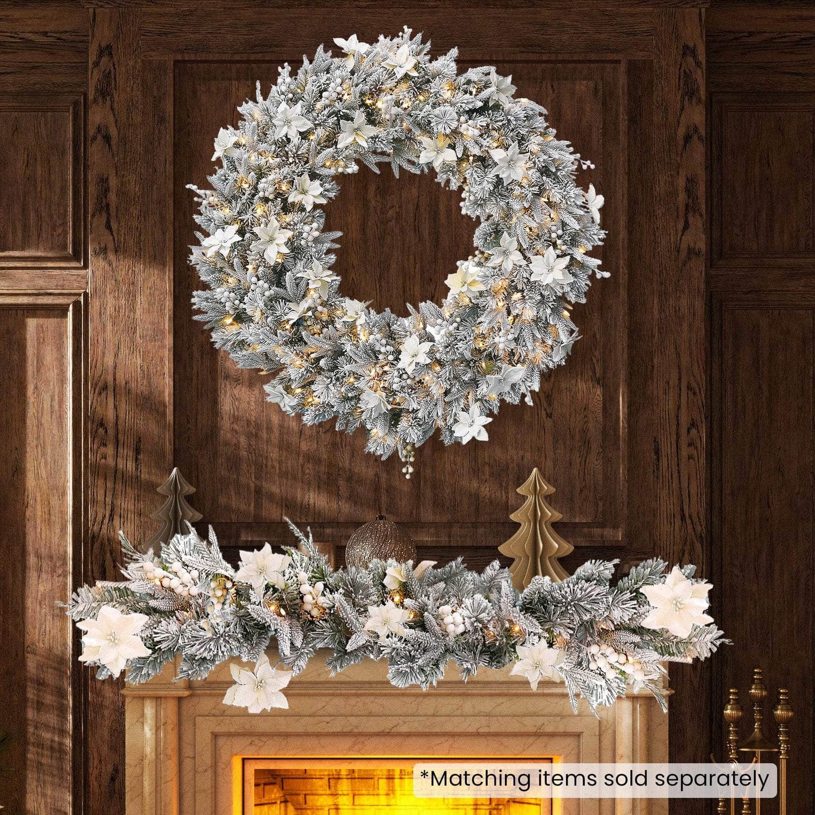 122Cm - Frosted Colonial Pre-Lit Christmas Wreath - 122cm - photo 12