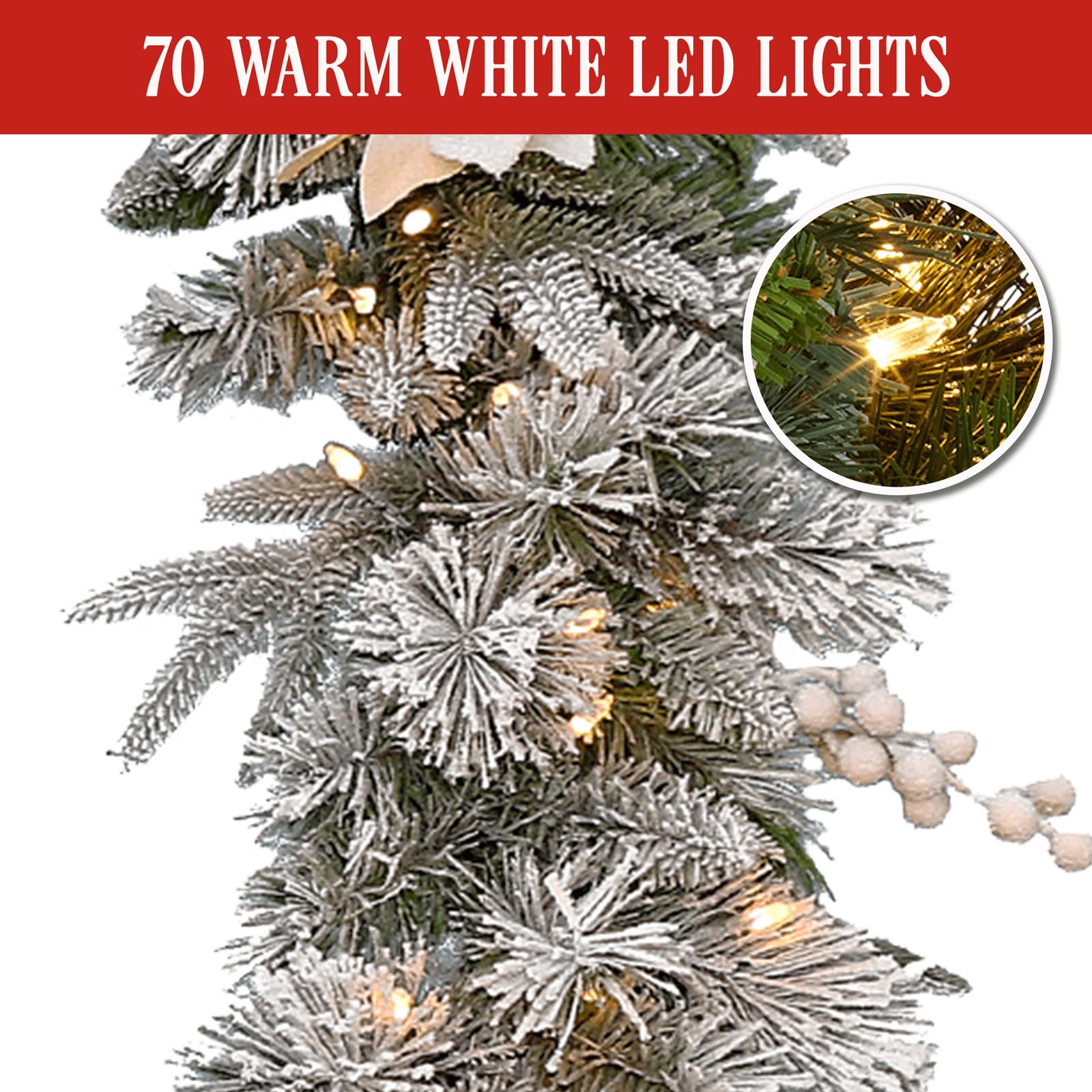 Frosted Colonial Christmas Garland - 274cm | 19dsd - photo 13