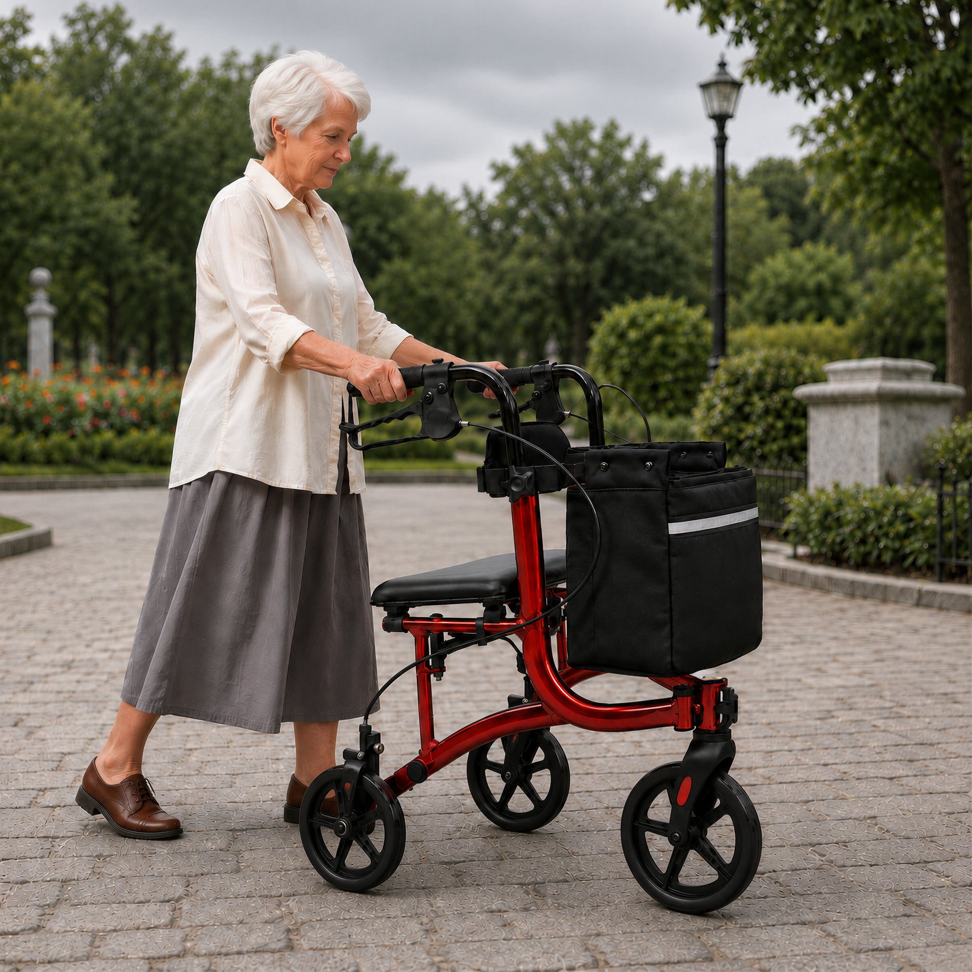 Folding Rollator Walker Lightweight 59x65x78cm