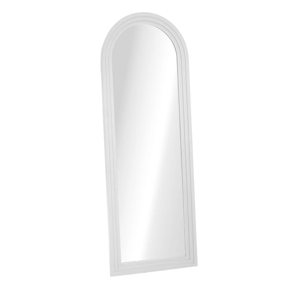 Full Length Arch Mirror 165x60cm Wood Wall Mounted White/Natural/Brown