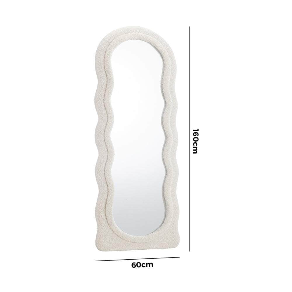 Full Length Mirror 160cm Boucle Floor Mirrors with Full Length Mirror
