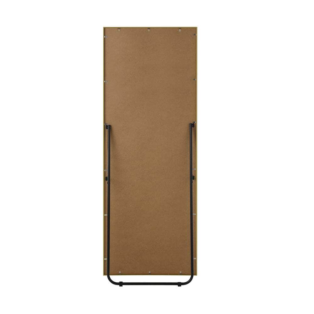 Full Length Mirror Rectangle Free Standing Black/Natural/Gold