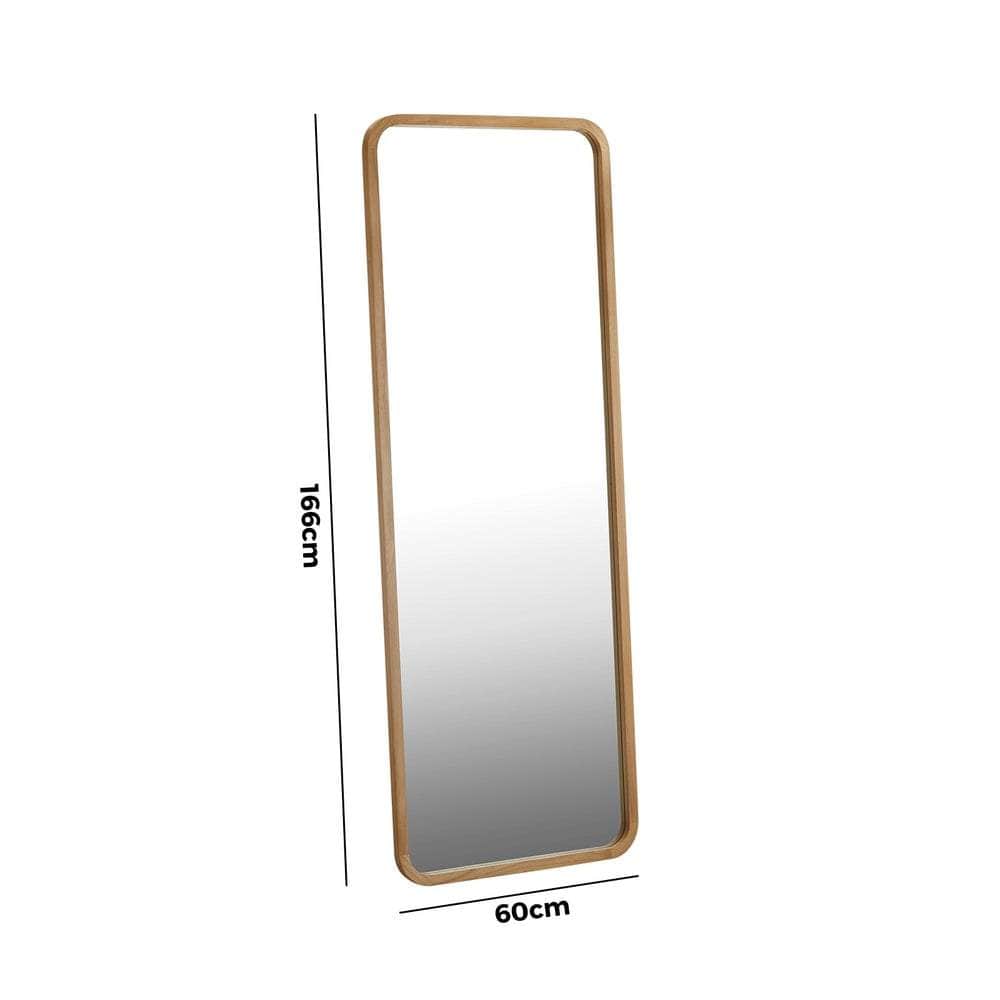 Full Length Mirror Rectangle Free Standing Black/Natural/Gold with Full Length Mirror