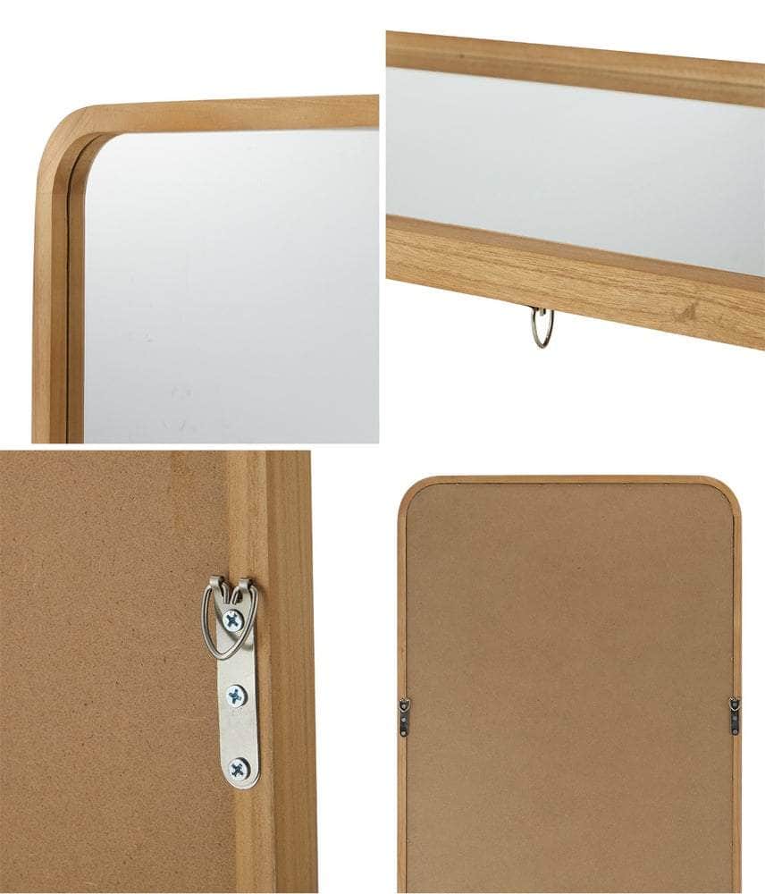 Full Length Mirror Rectangle Free Standing Black/Natural/Gold - Black colour
