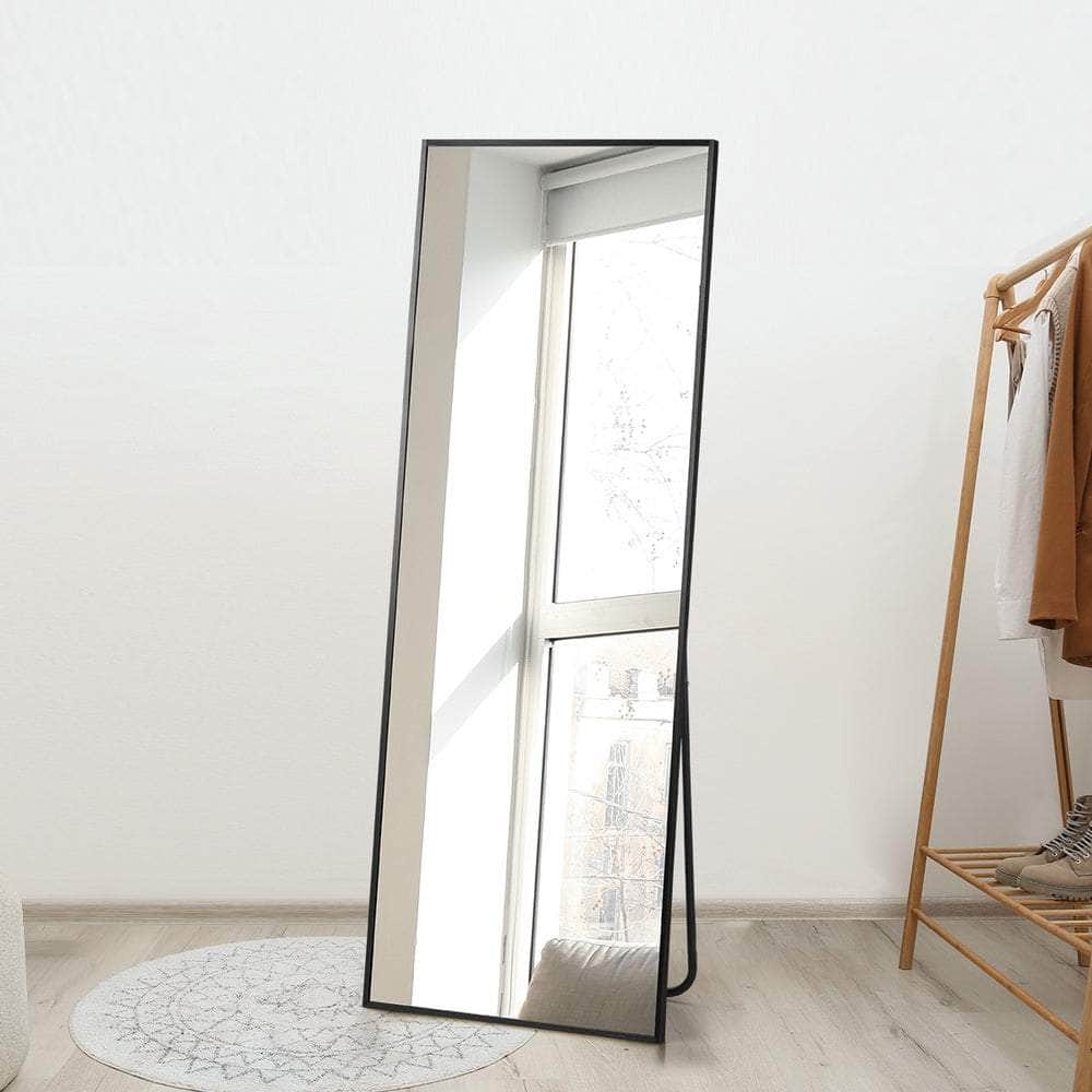 Full Length Mirror Rectangle Free Standing Black/Natural/Gold | Black colour - photo 27