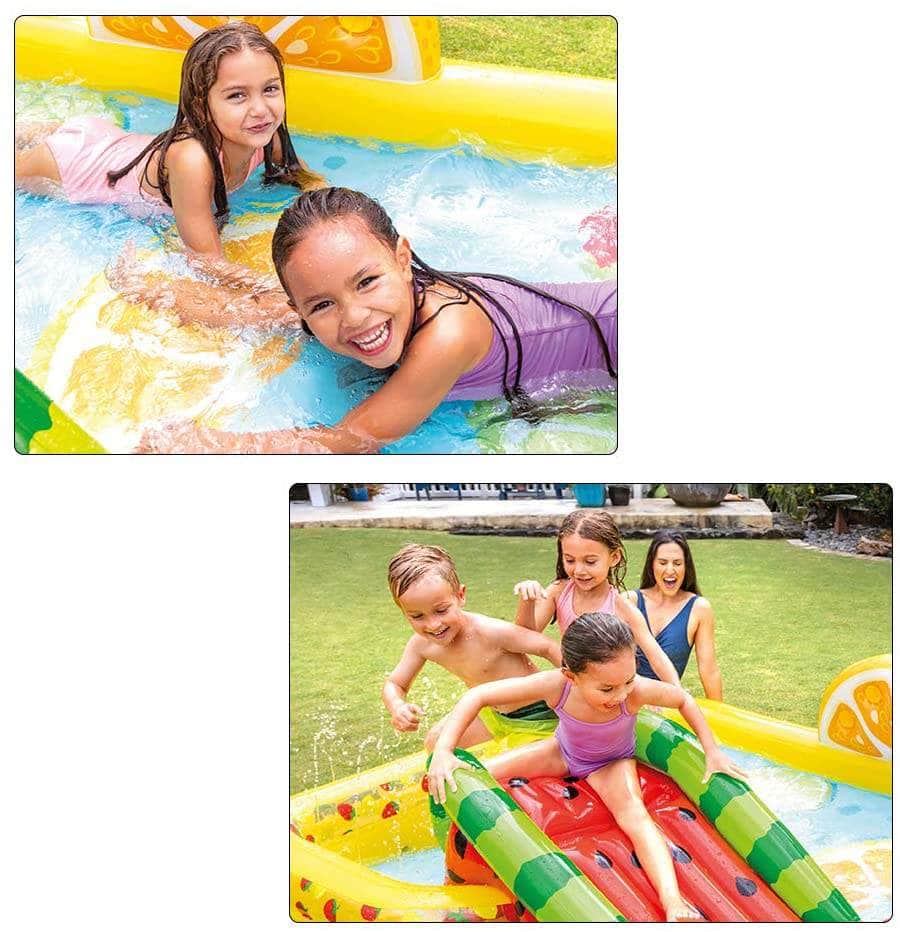Fun'N Fruity Inflatable Play Centre Paddling Pool & Water Slide 57158Ep