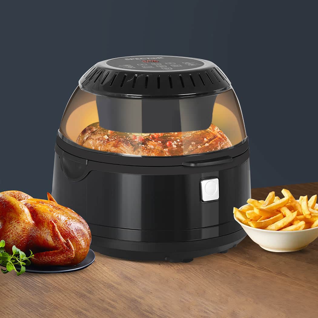 Functional 12L Air Fryer Convection Oven Black Colour  Soft Cushion