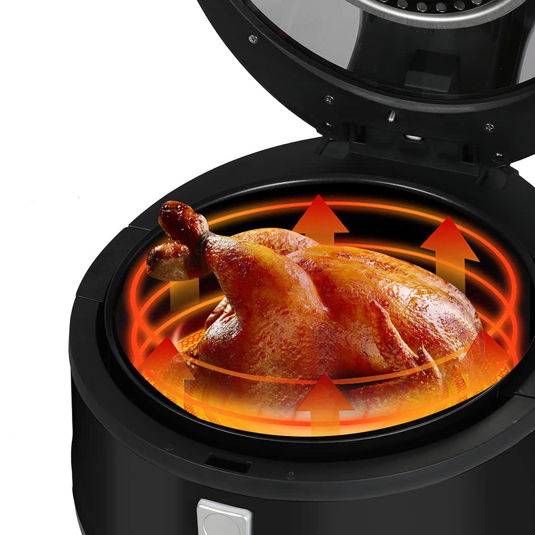 Functional 12L Air Fryer Convection Oven Black Colour  Soft Cushion