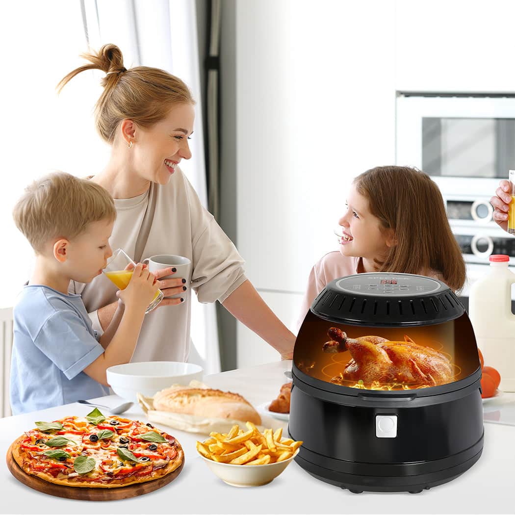 Functional 12L Air Fryer Convection Oven Black Colour  Soft Cushion