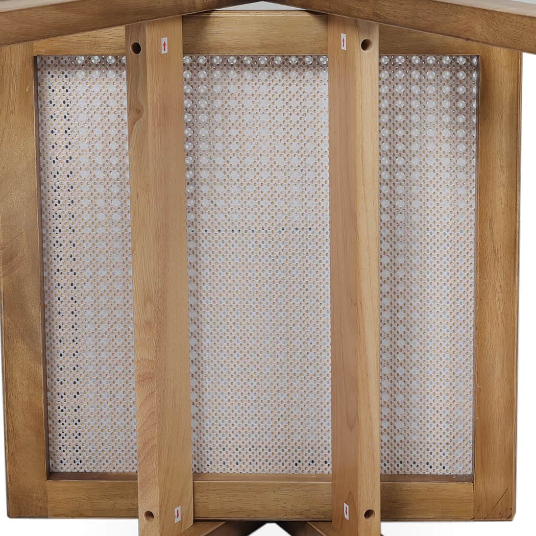 Functional 1x Dining Chair Solid Wood Rattan Natural  High Back