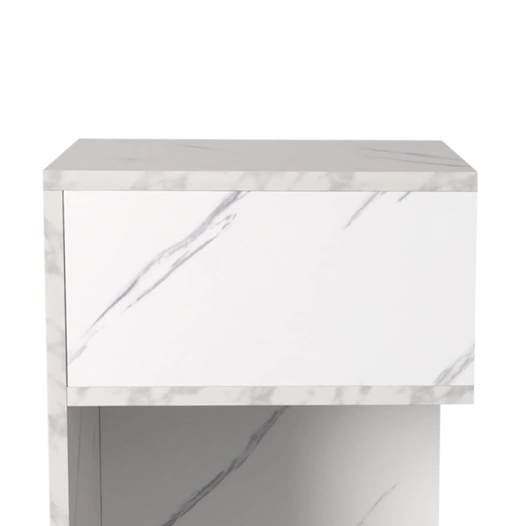 Functional 1xBedside Tables Drawers Side White  Multipurpose Use