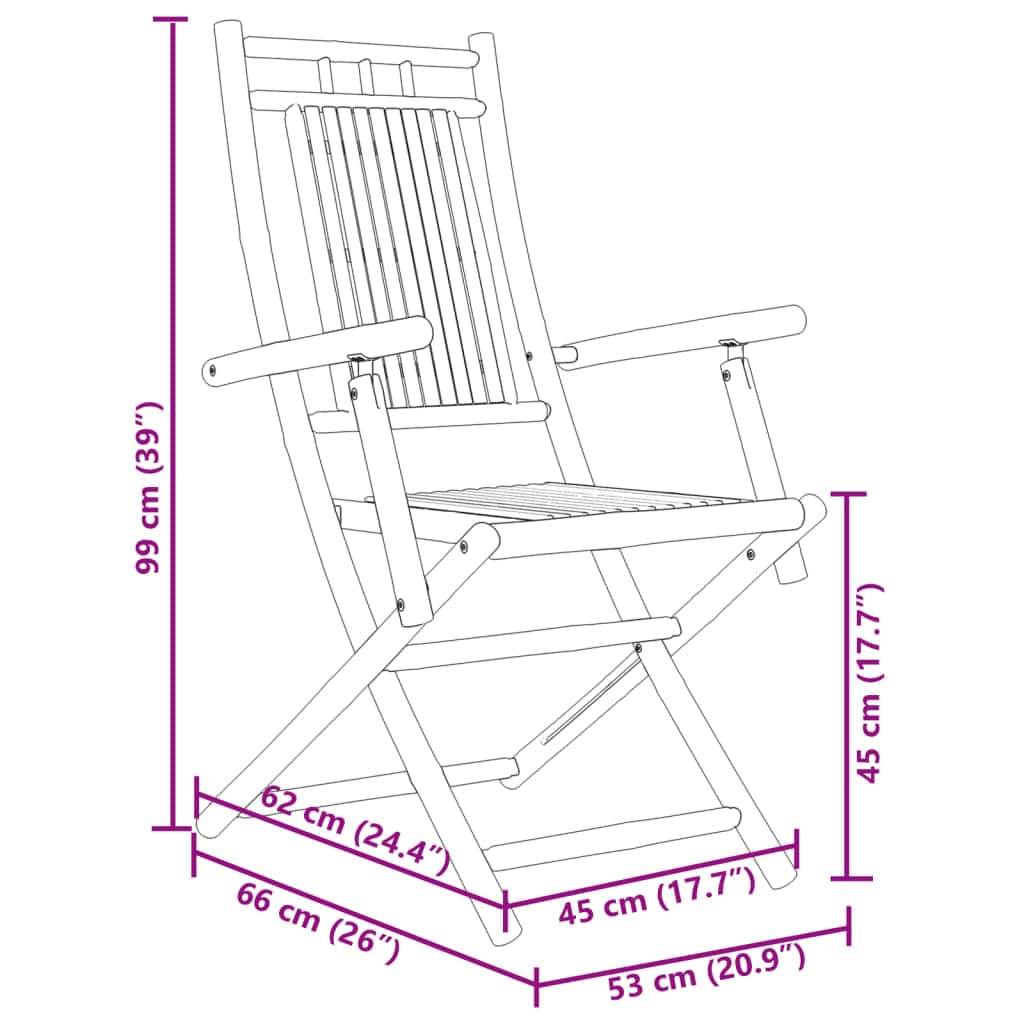 Functional 3 Piece Bistro Set Bamboo Outdoor Retreat Patio Relax