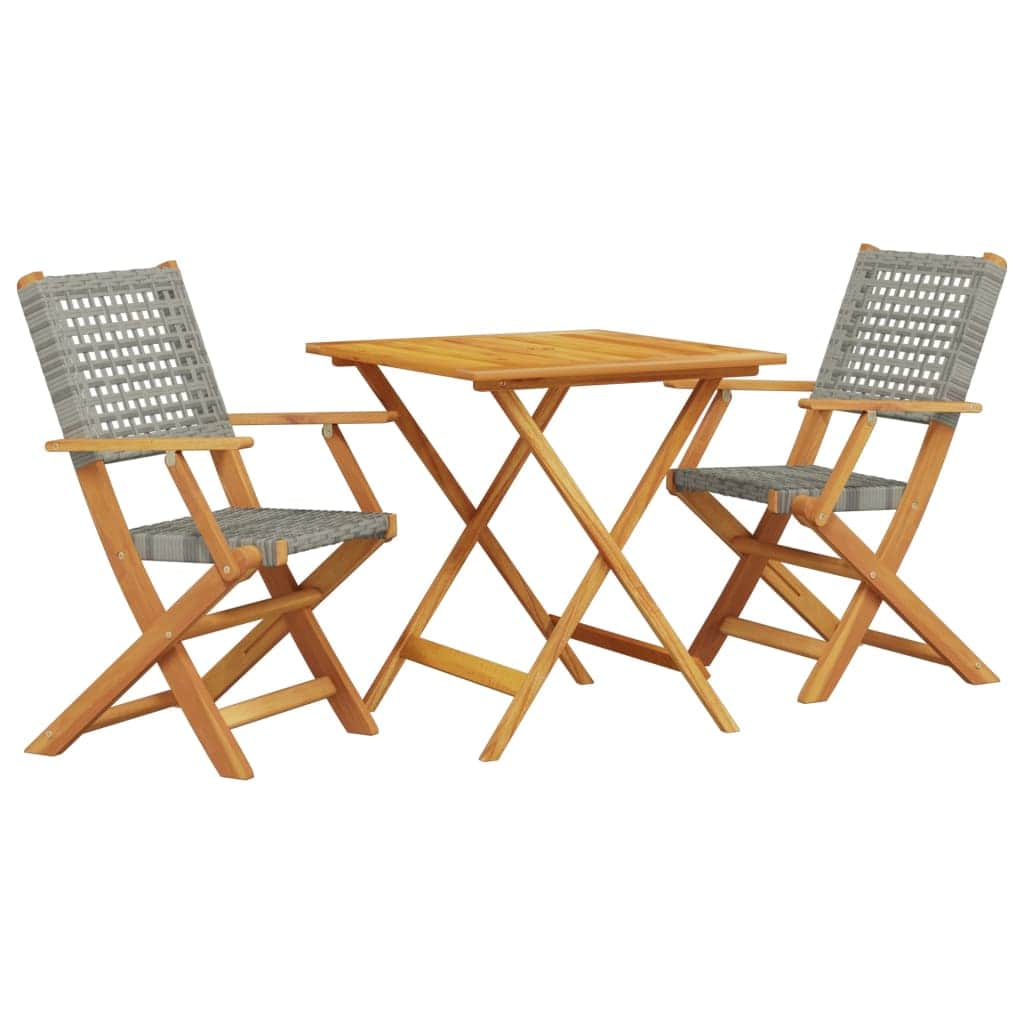 Functional 3 Piece Bistro Set Grey Garden Gathering Urban Style