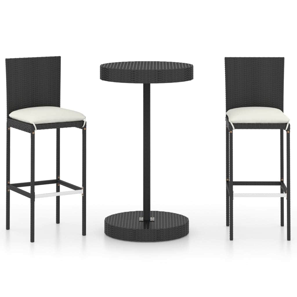 Functional 3 Piece Garden Bar Set Indoor Outdoor Use Urban Style