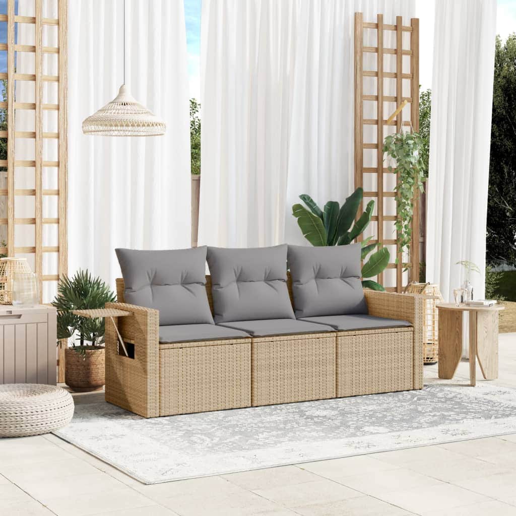 Functional 3 Piece Garden Sofa Set Home Decor Accent Urban Style