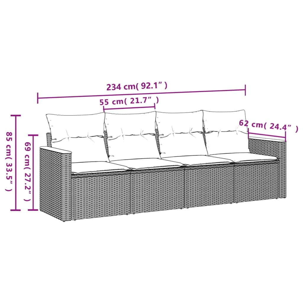 Functional 4 Piece Garden Sofa Set Living Space Upgrade Urban Style