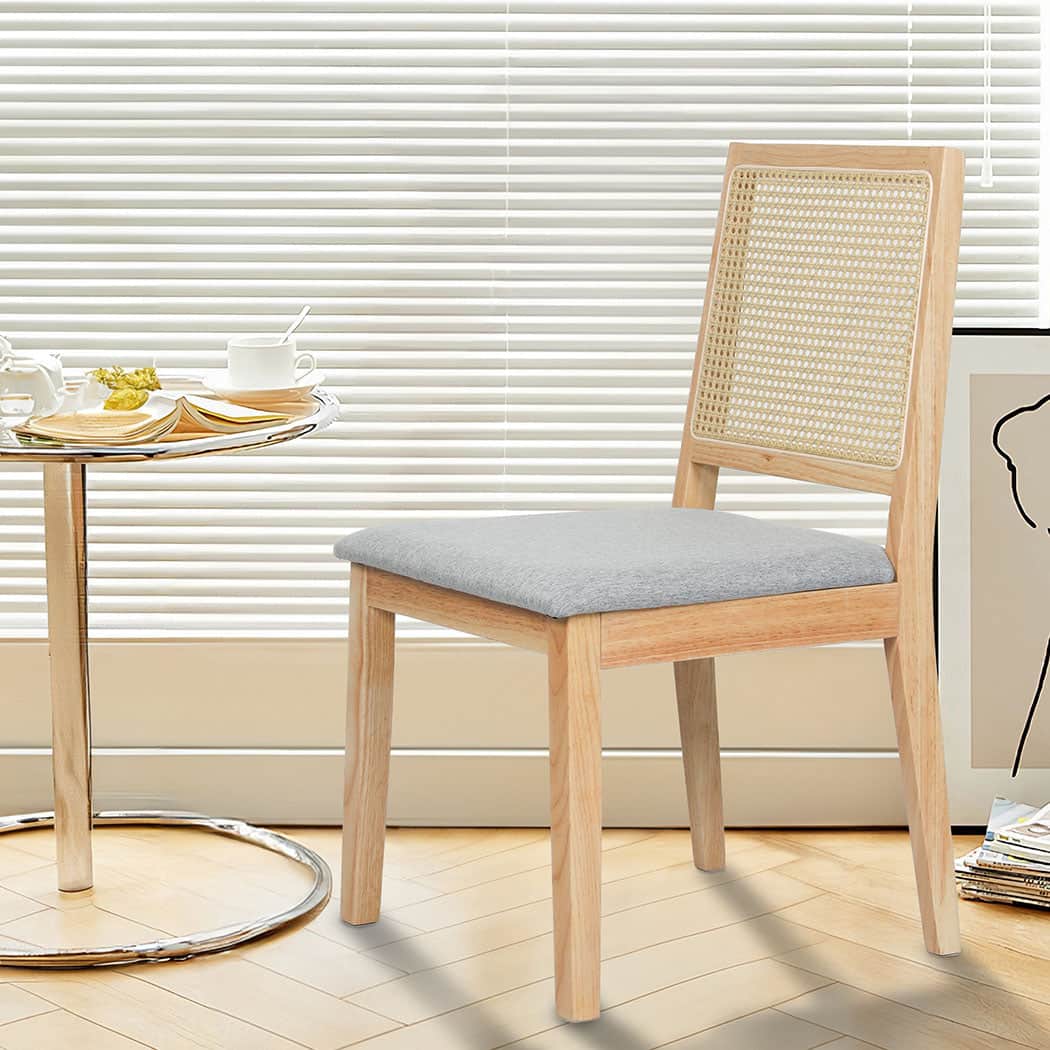 Functional 8XCane Dining Chair Rattan Armless Seat  Sleek Modern Look