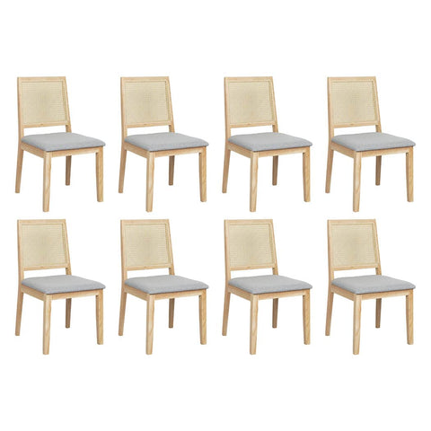 Functional 8XCane Dining Chair Rattan Armless Seat  Sleek Modern Look