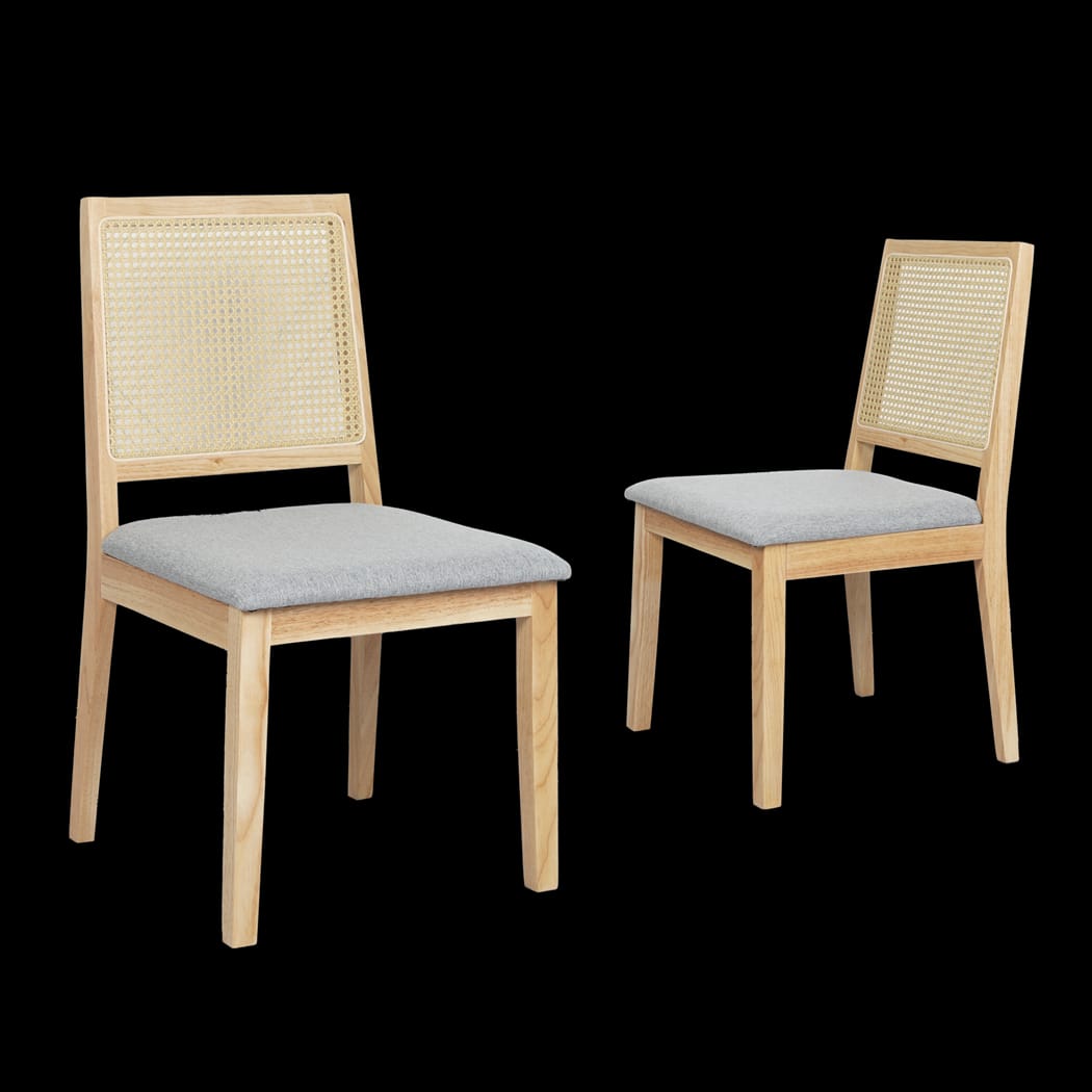 Functional 8XCane Dining Chair Rattan Armless Seat  Sleek Modern Look - Rattan finish