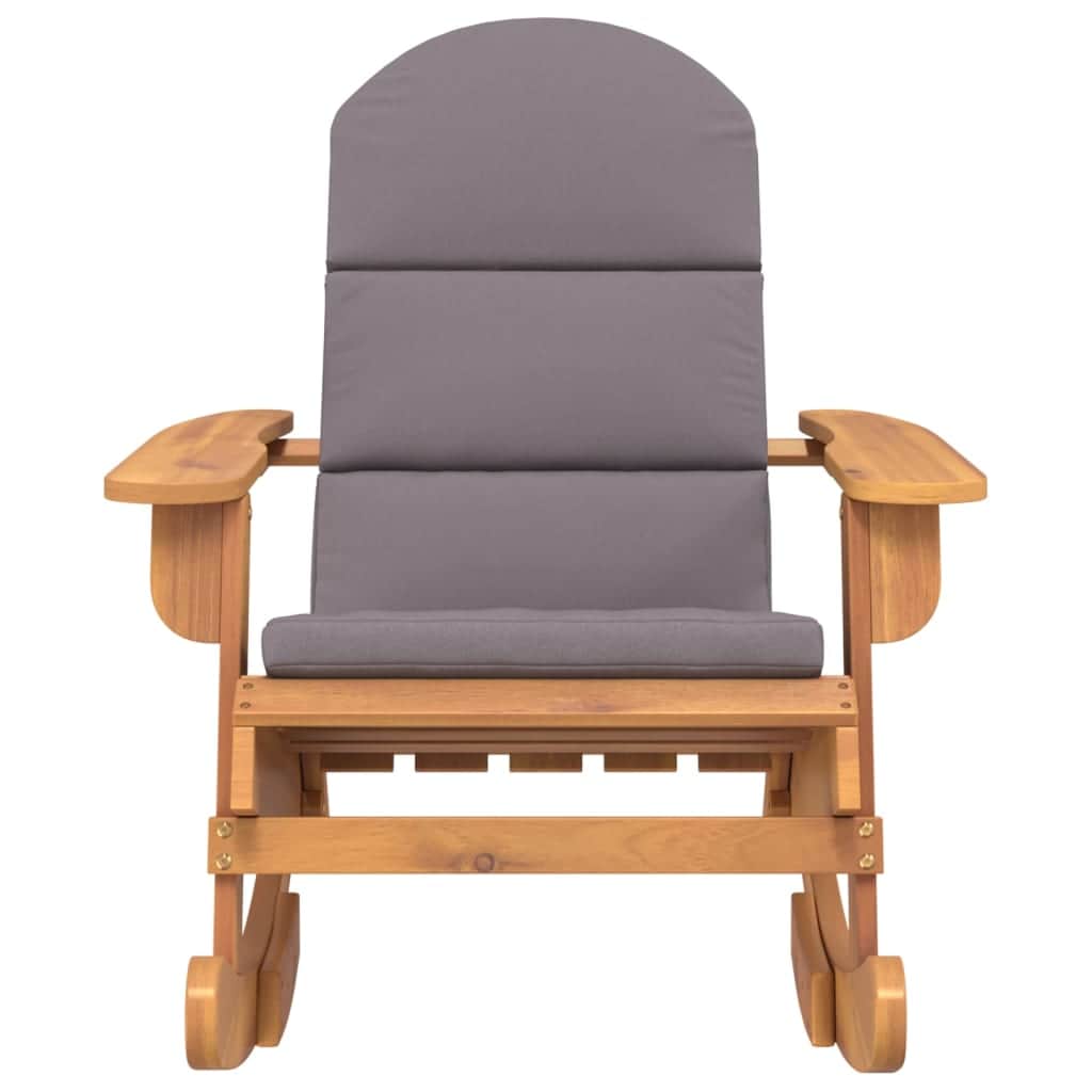 Functional Adirondack Rocking Chair with Cushions Patio Setup Evening