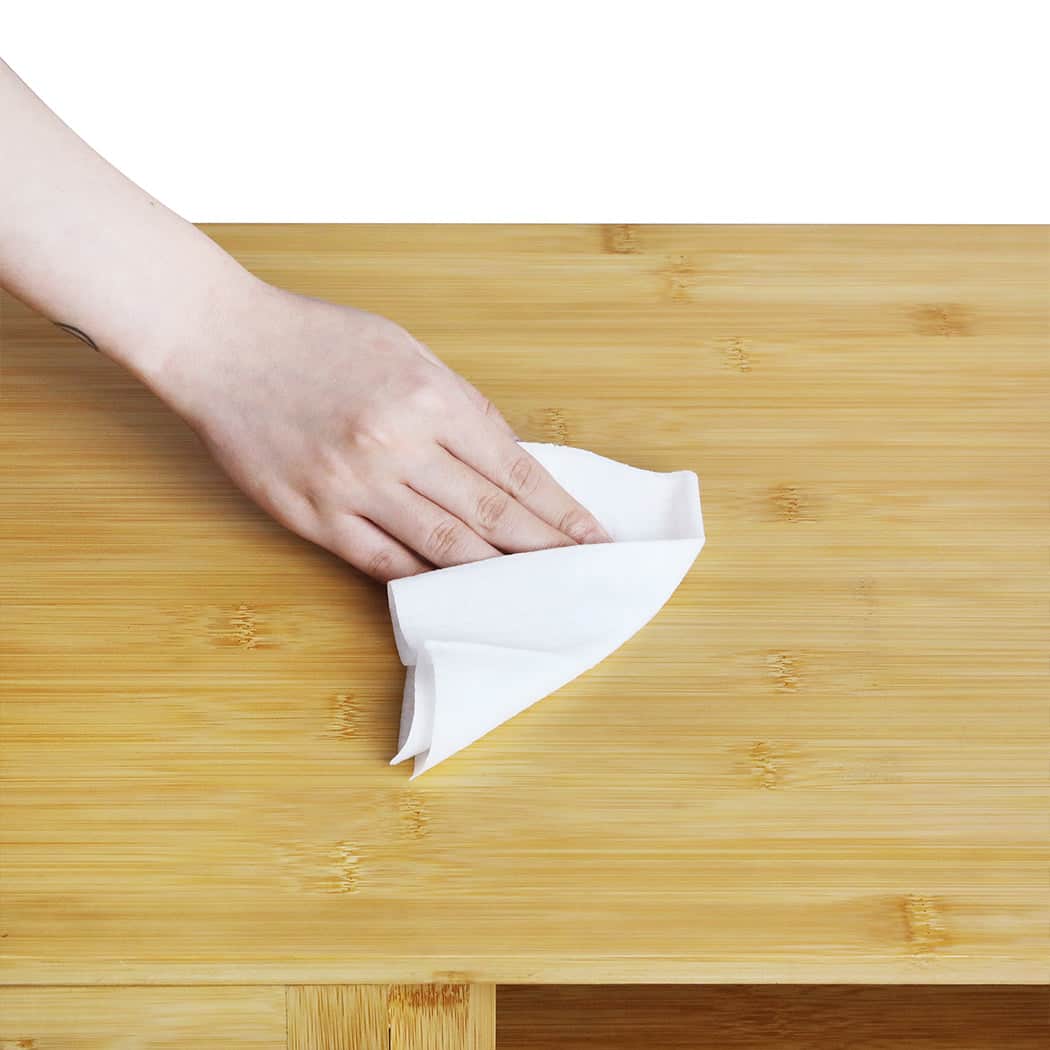 Functional Bamboo Storage Cabinet Freestanding Natural  Space-Saving