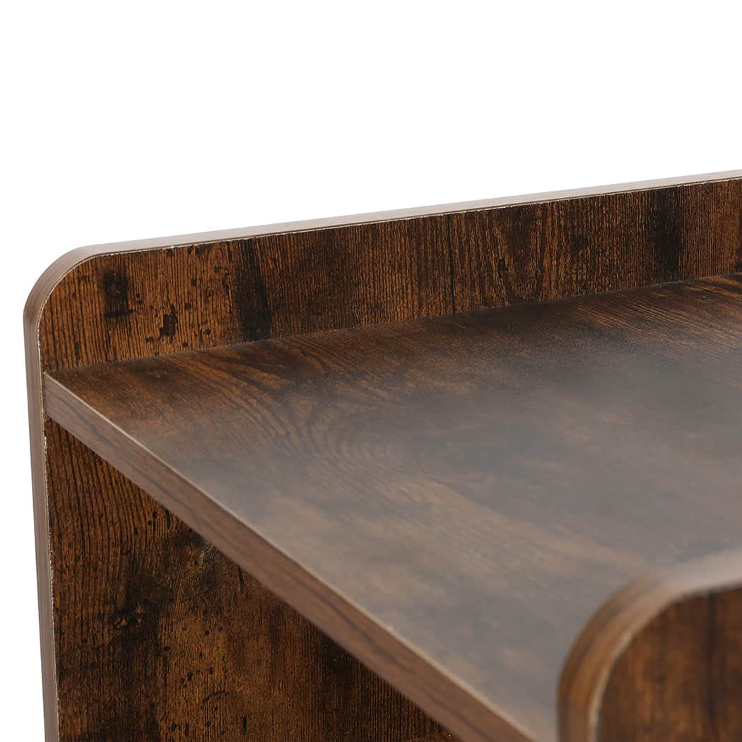 Functional Bedside Table USB Charger Outlet LED Oak  Comfortable