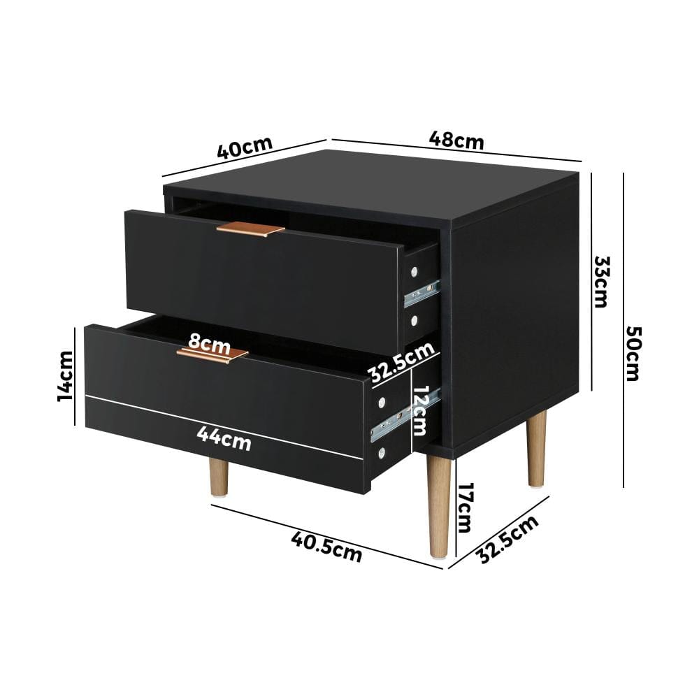 Functional Bedside Table with 2 Drawers: Organize Your Bedroom with Style