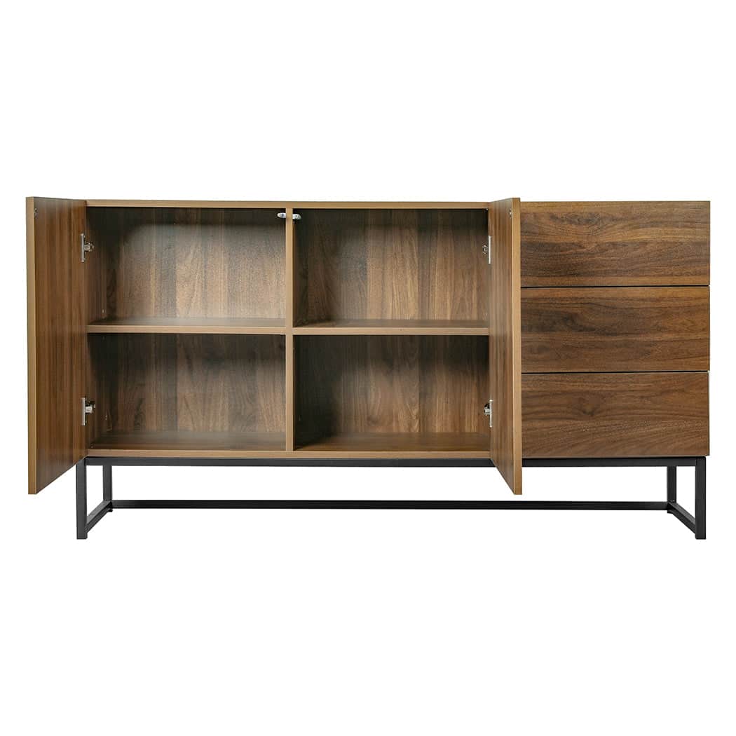 Functional Buffet Sideboard Storage Cabinet Walnut  Space-Saving