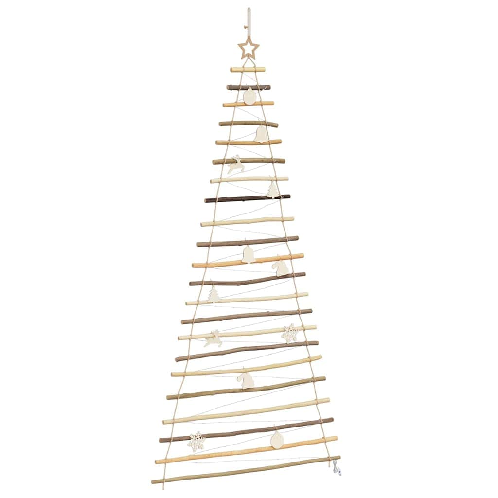Functional Christmas Tree with 130 LEDs Natural 210cm Solid Ash wood - Home
