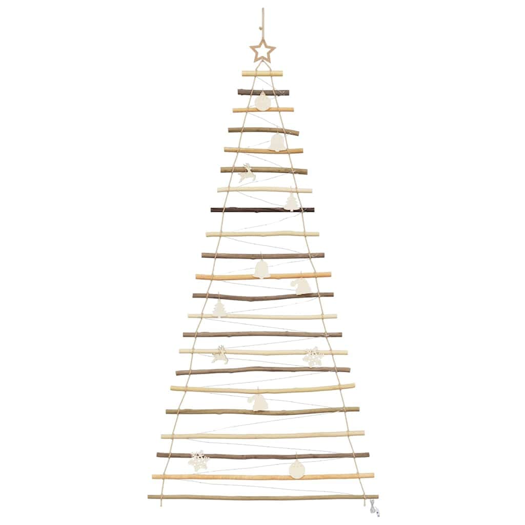 Functional Christmas Tree with 130 LEDs Natural 210cm Solid Ash wood - Home