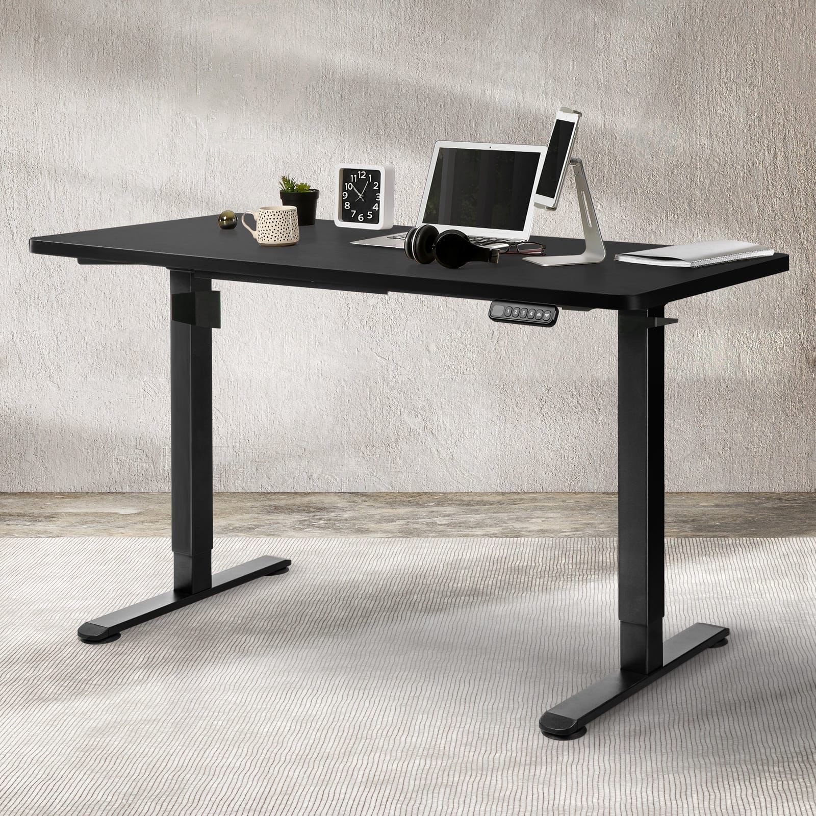 Functional Desktop For Motorised Adjustable Black 120X60CM  Premium with Black colour
