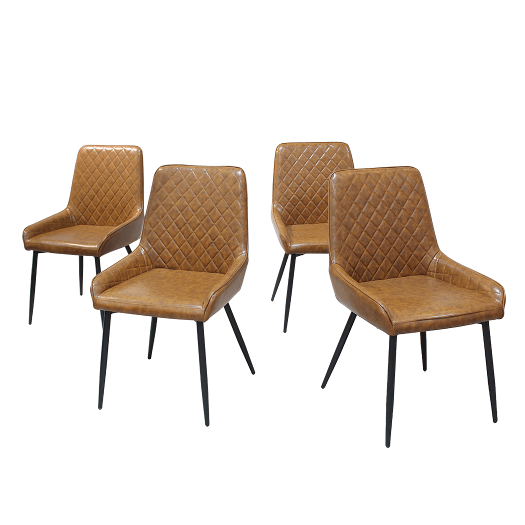Functional Dining Chairs x 8 Padded Seat PU Faux Leather  Premium