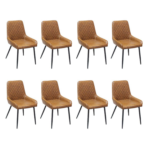 Functional Dining Chairs x 8 Padded Seat PU Faux Leather  Premium