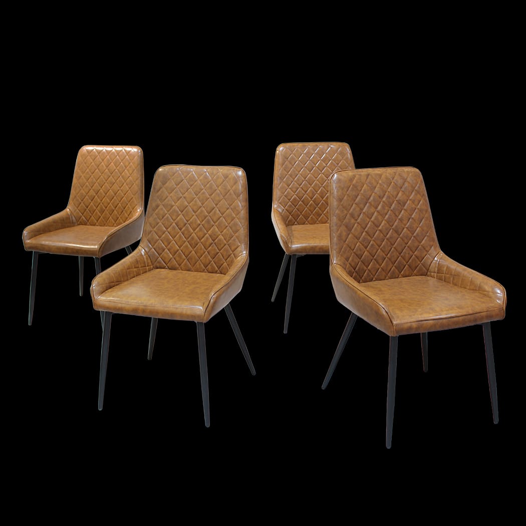 Functional Dining Chairs x 8 Padded Seat PU Faux Leather  Premium - Leather finish