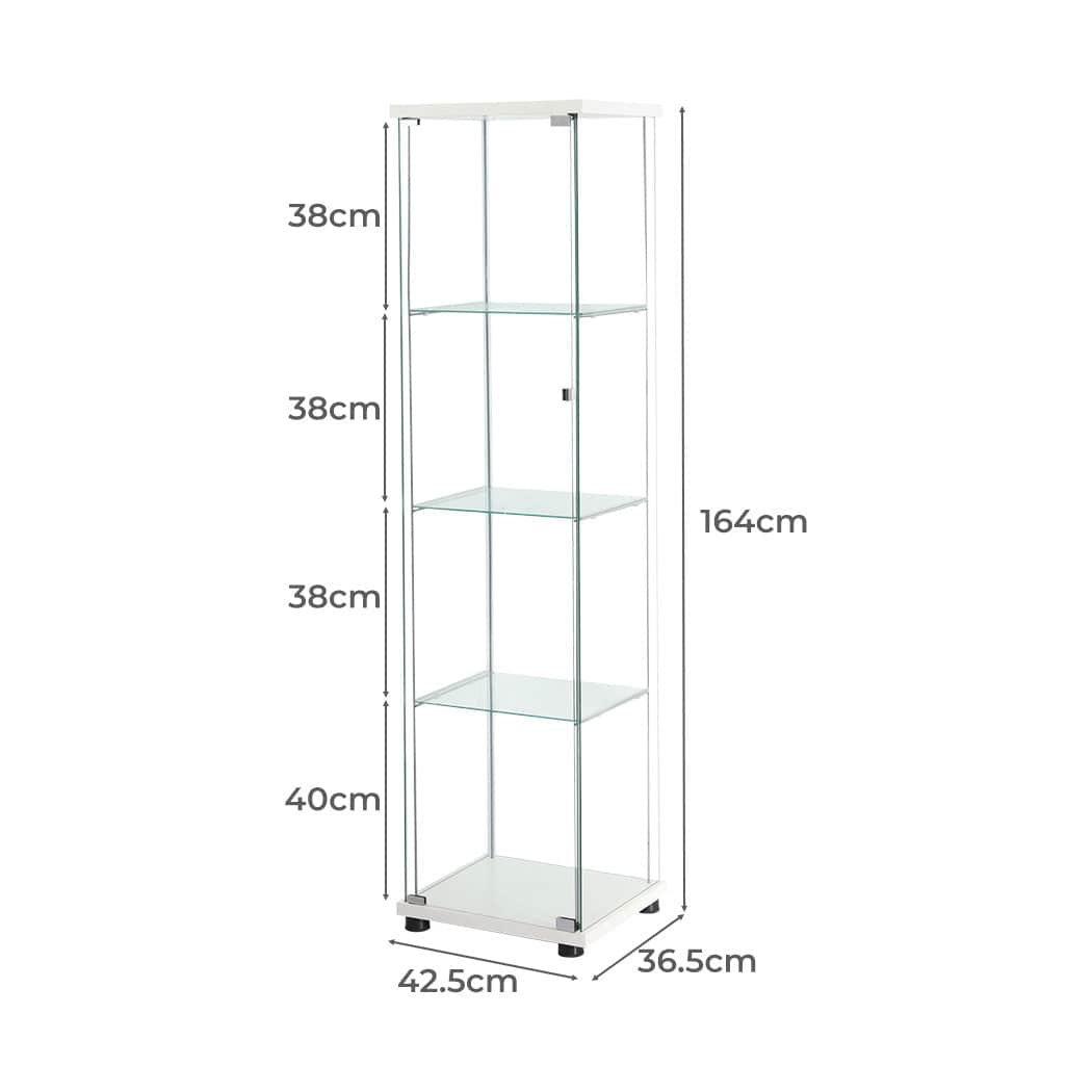 Functional Display Cabinet Tempered Glass White  Comfortable Design