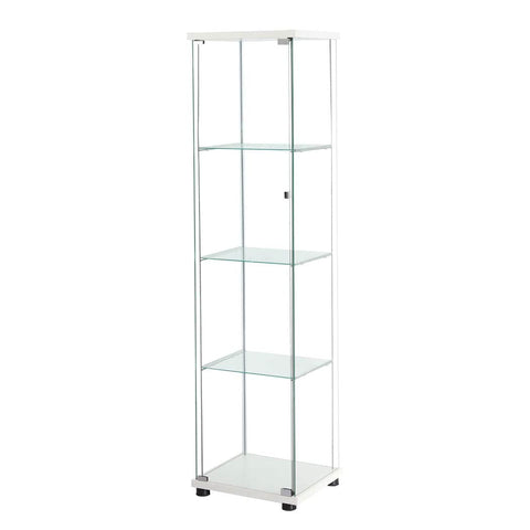 Functional Display Cabinet Tempered Glass White  Comfortable Design