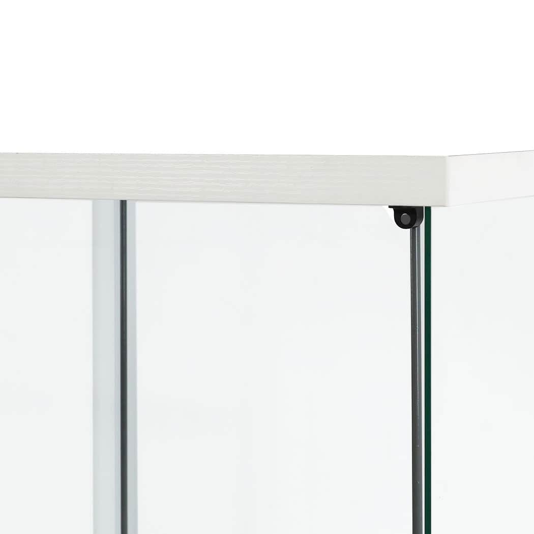Functional Display Cabinet Tempered Glass White  Comfortable Design