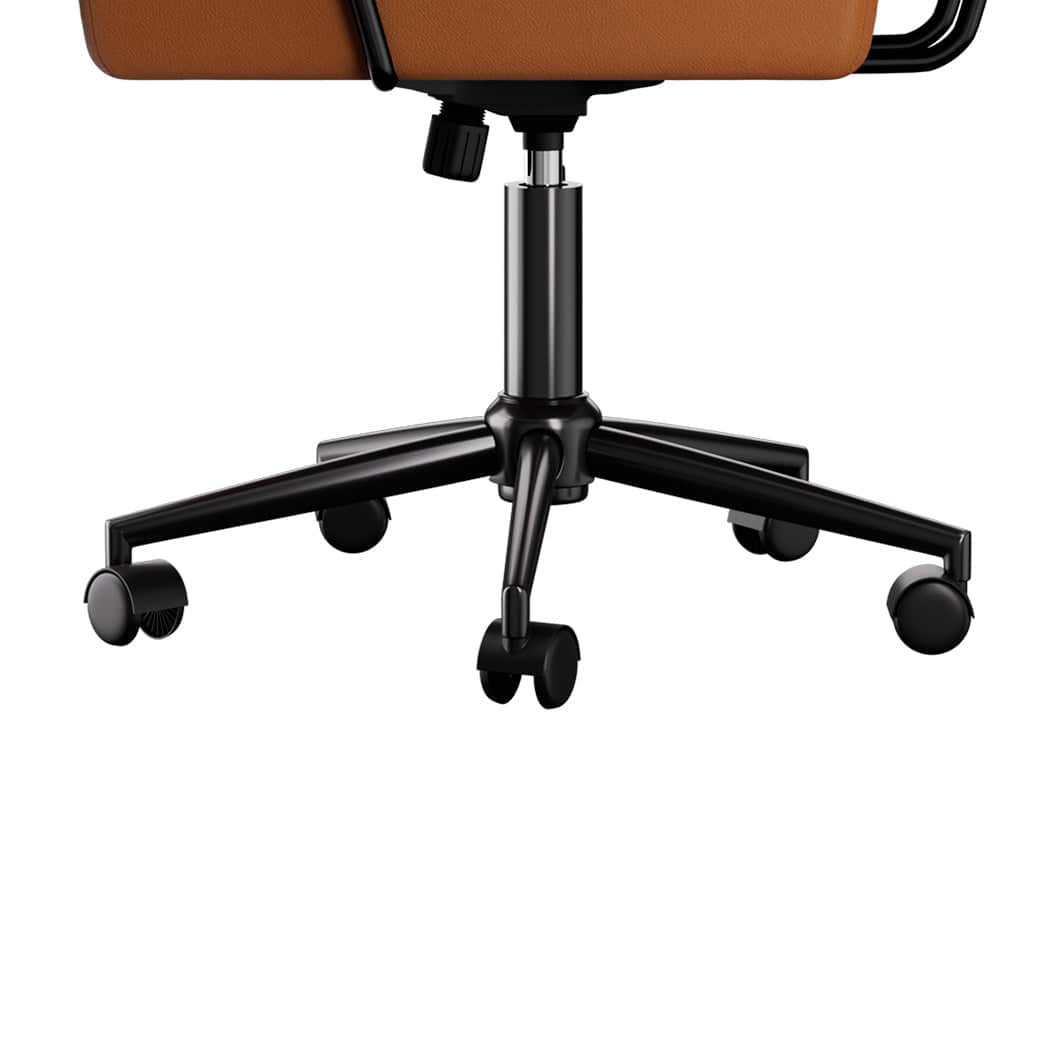 Functional Ergonomic Office Chair Computer PU Brown  Durable Frame