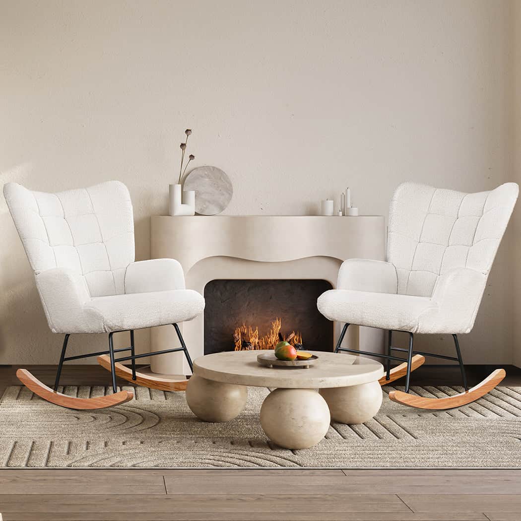 Functional Fleece Rocking Chair  Adjustable Height Classic Durable