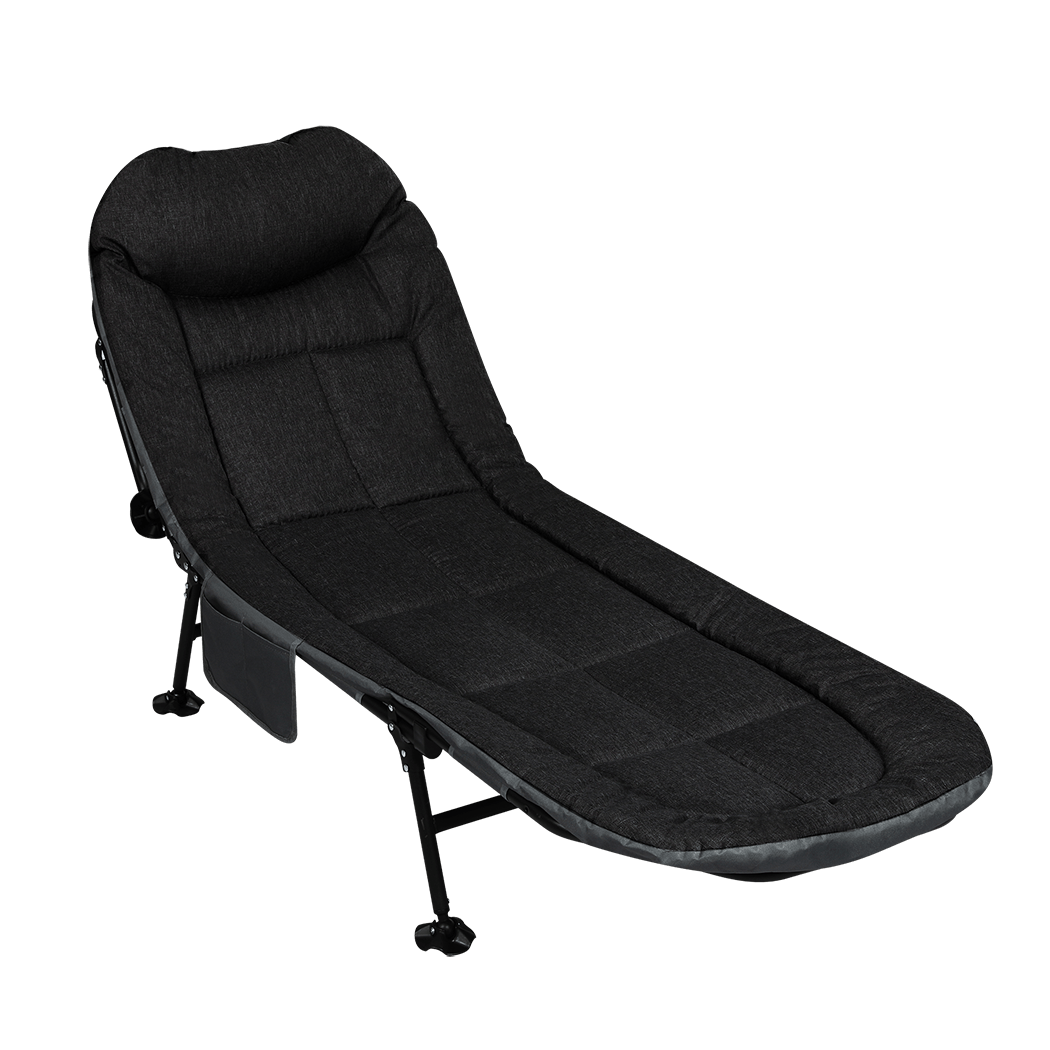 Functional Folding Camping Bed Camp Cots Black  Foldable Function