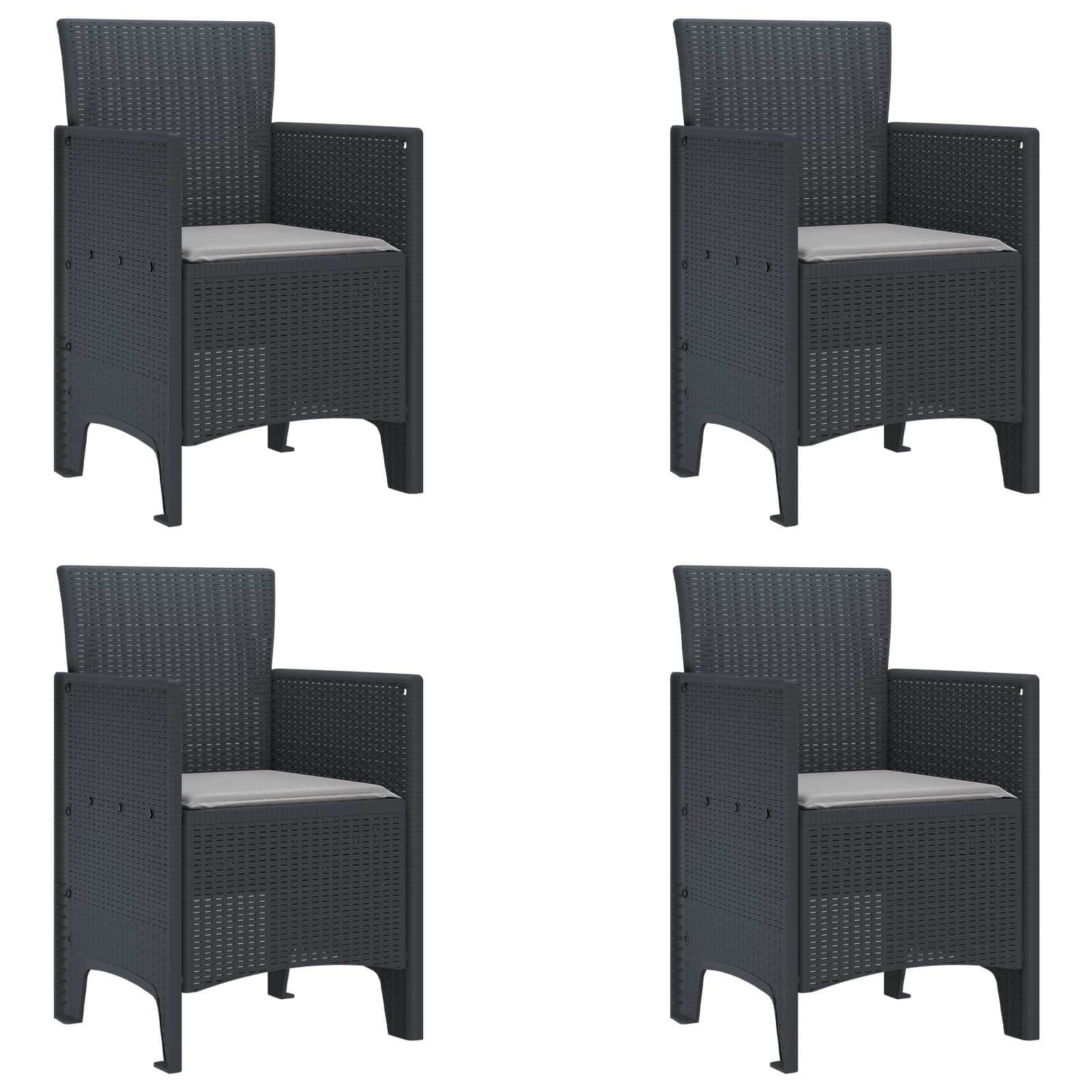 Functional Garden Chair 4 pcs Anthracite Lounge Area Patio Relax