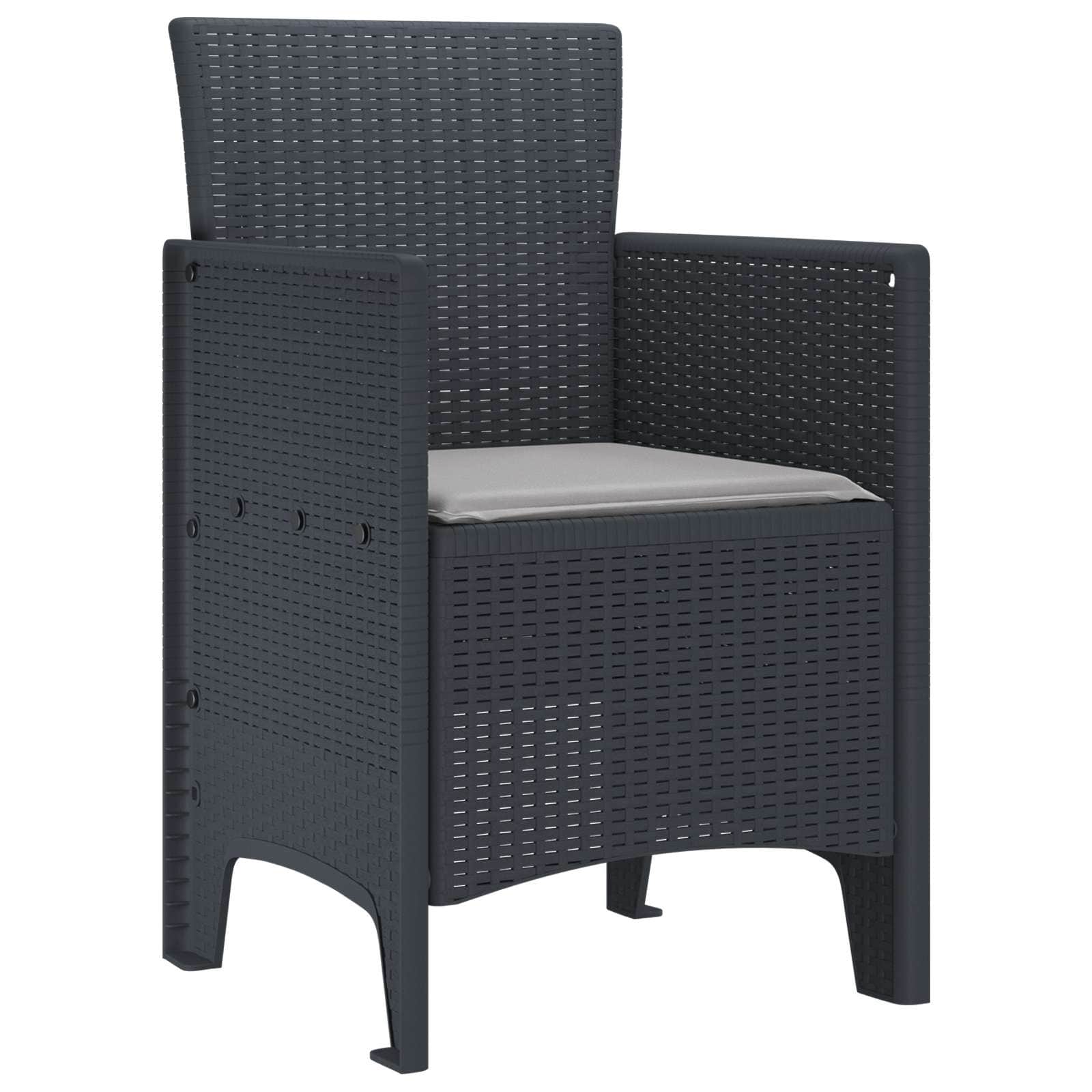 Functional Garden Chair 4 pcs Anthracite Lounge Area Patio Relax
