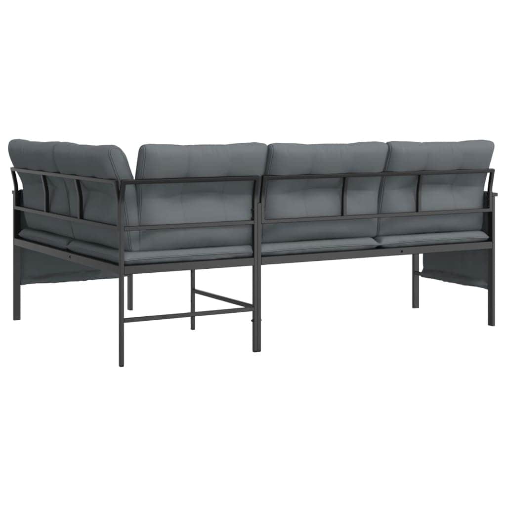 Functional Garden Corner Sofa Anthracite Steel Daily Living Essential Boho