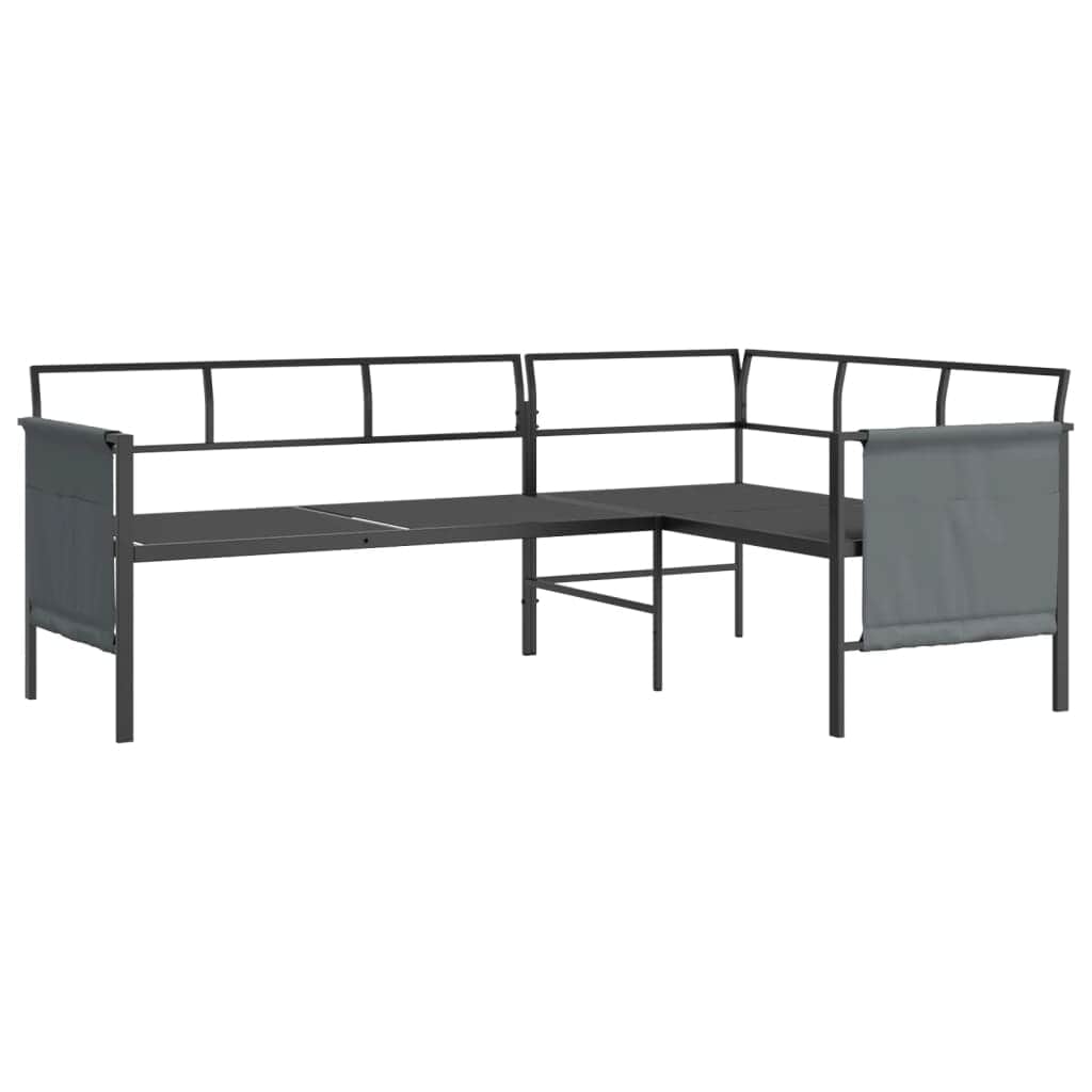 Functional Garden Corner Sofa Anthracite Steel Daily Living Essential Boho