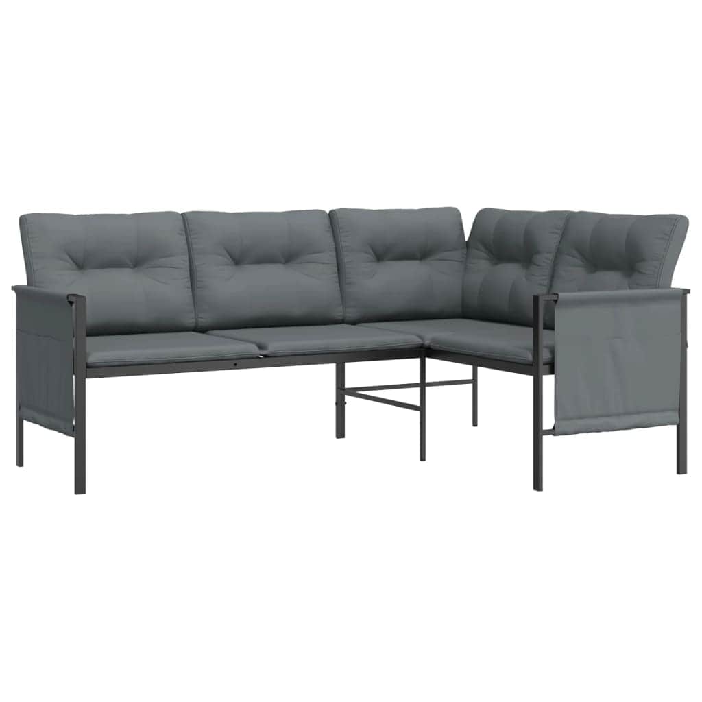 Functional Garden Corner Sofa Anthracite Steel Daily Living Essential Boho