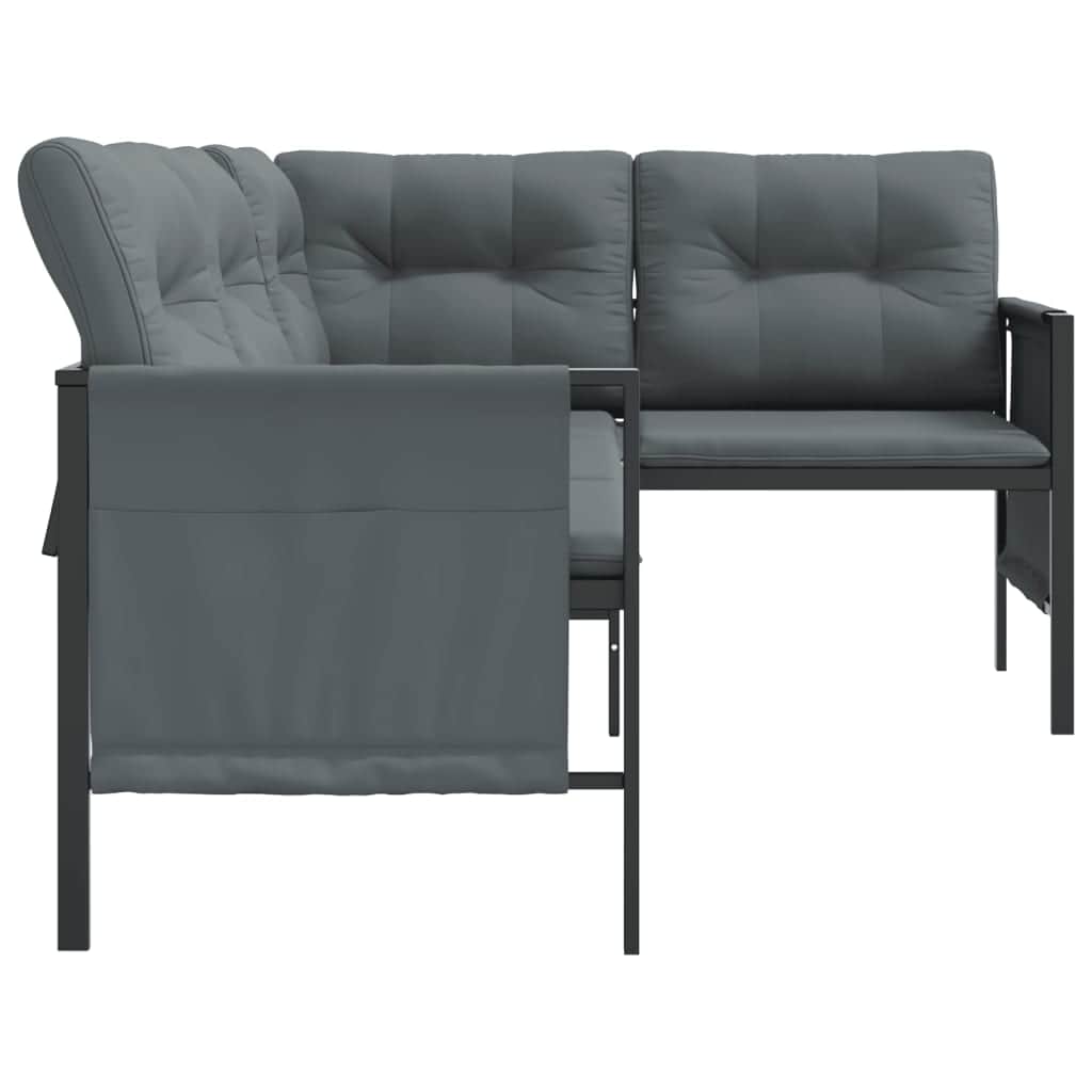 Functional Garden Corner Sofa Anthracite Steel Daily Living Essential Boho
