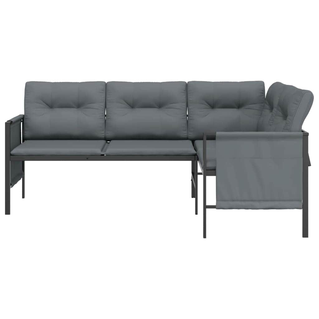 Functional Garden Corner Sofa Anthracite Steel Daily Living Essential Boho